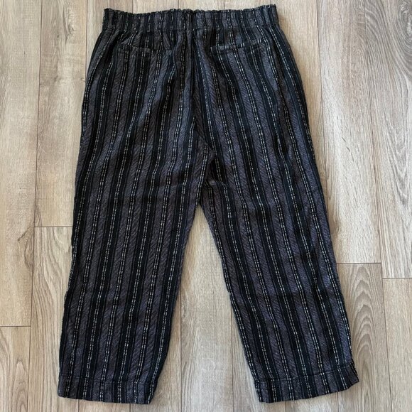 Briggs Linen Blend Wide Leg Pull-On Pants with Black and White Stripes Size XL - Picture 10 of 10